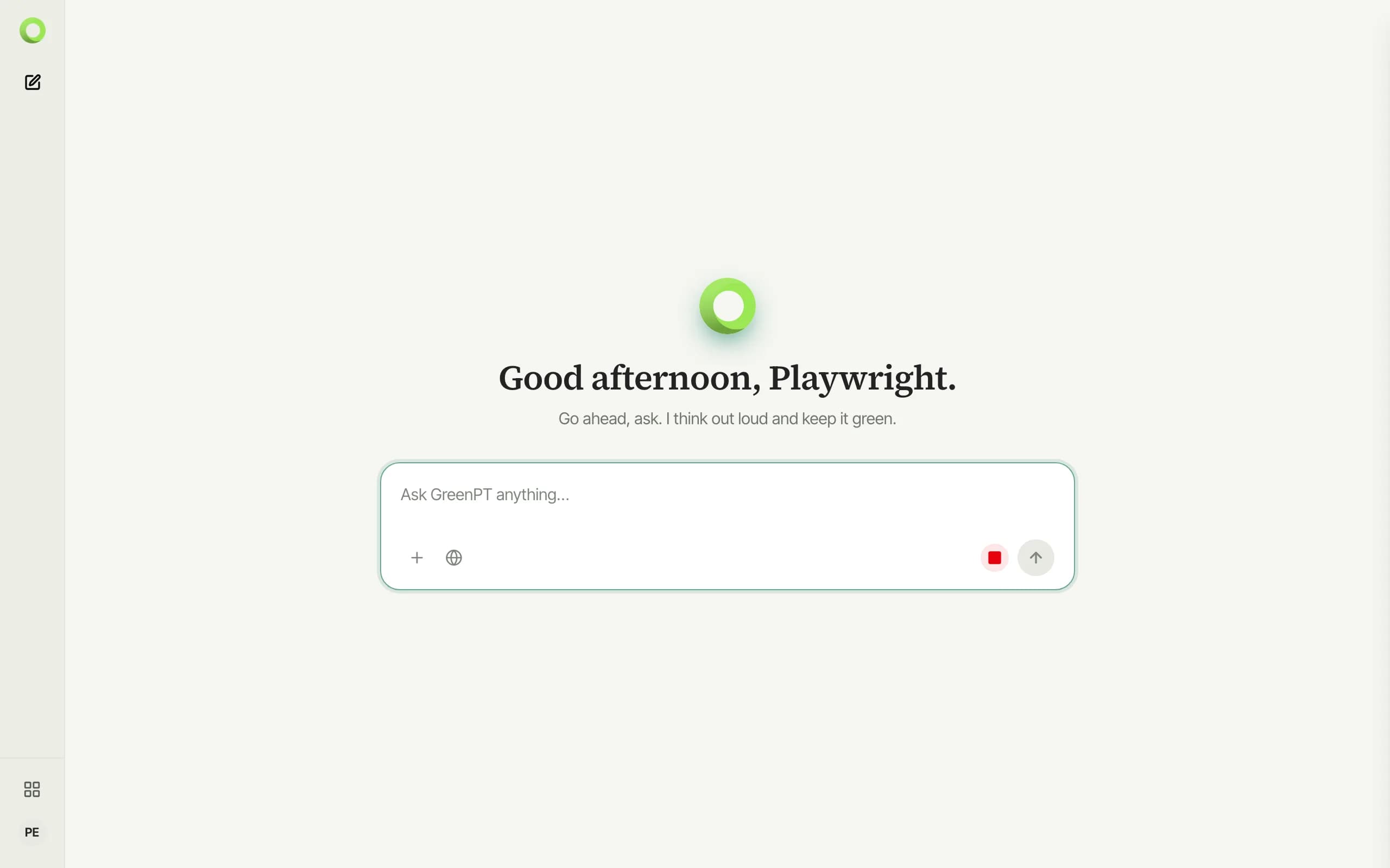 The microphone button in its active recording state